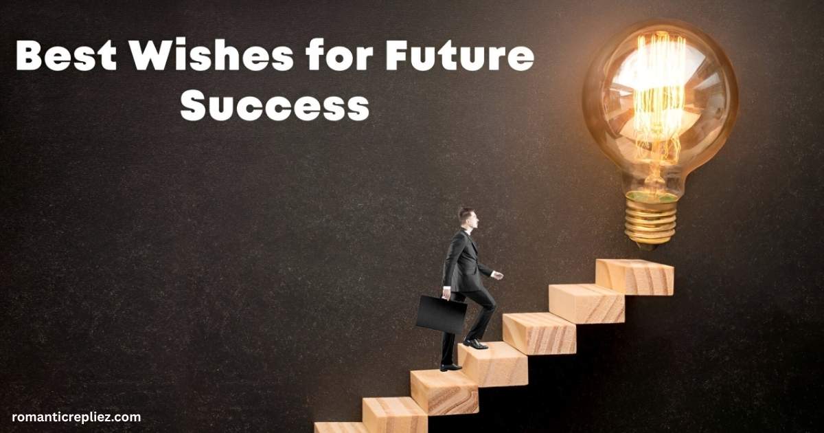 Business professional climbing steps toward a glowing light bulb, symbolizing future success.