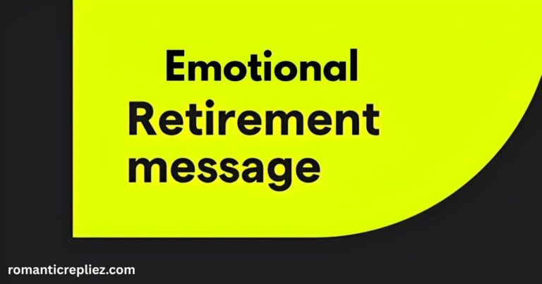 Emotional retirement messages featured image with bold black text on a bright yellow background.