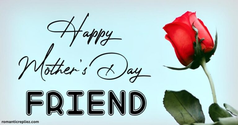 Happy Mother's Day friend card with a red rose.