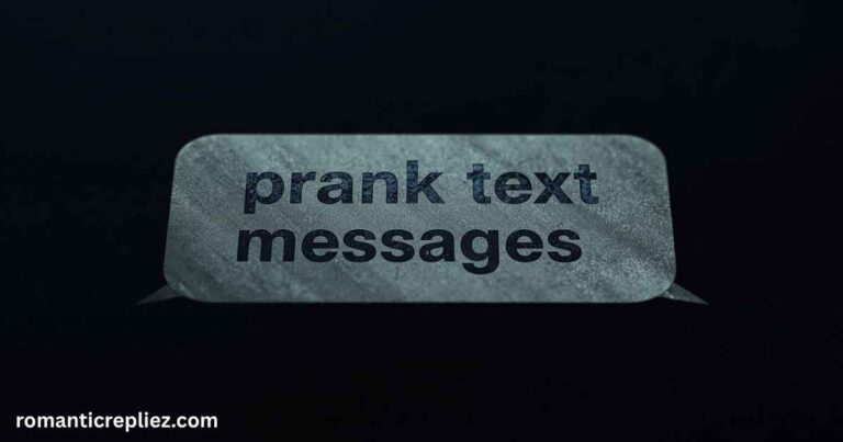 A gray chat bubble with the words "prank text messages" on a black background.
