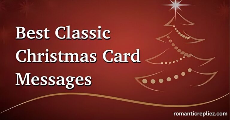 Classic Christmas card with a gold tree for short Christmas card messages for family and friends.