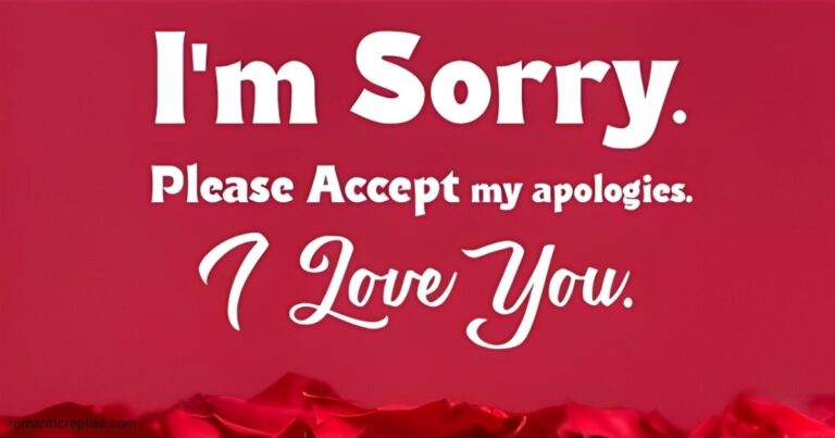 I'm sorry message for girlfriend with romantic red background.