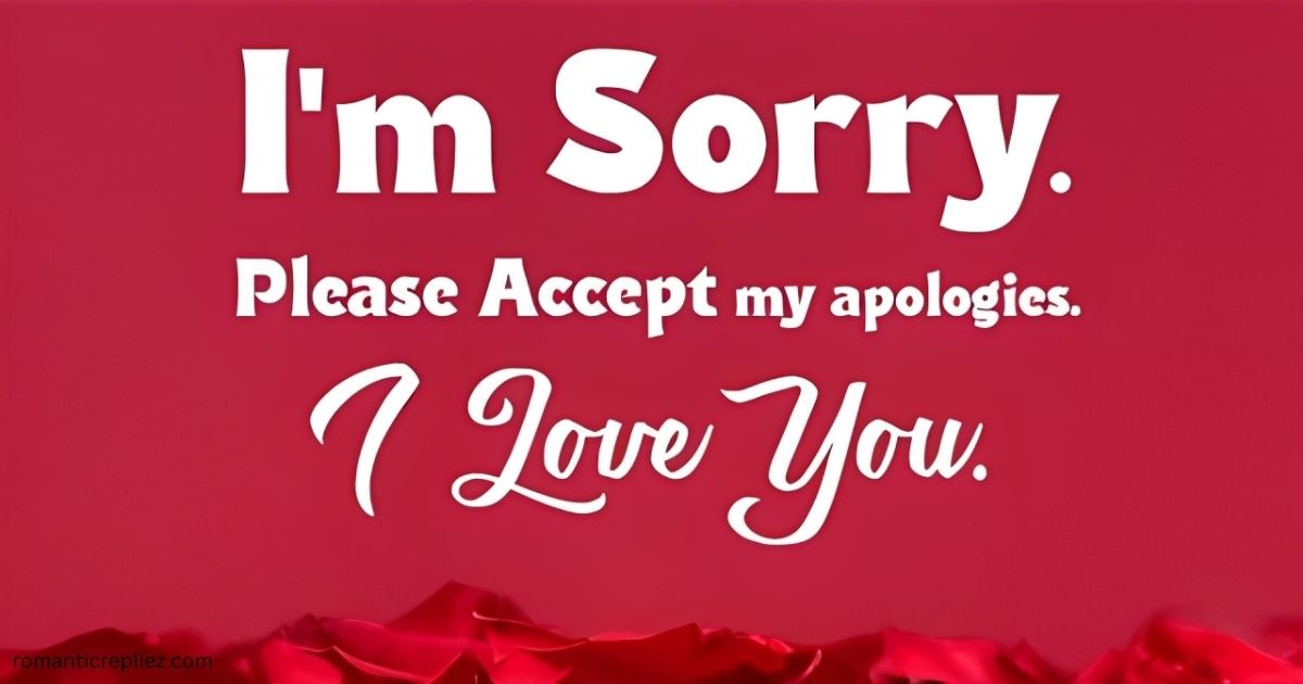 I'm sorry message for girlfriend with romantic red background.