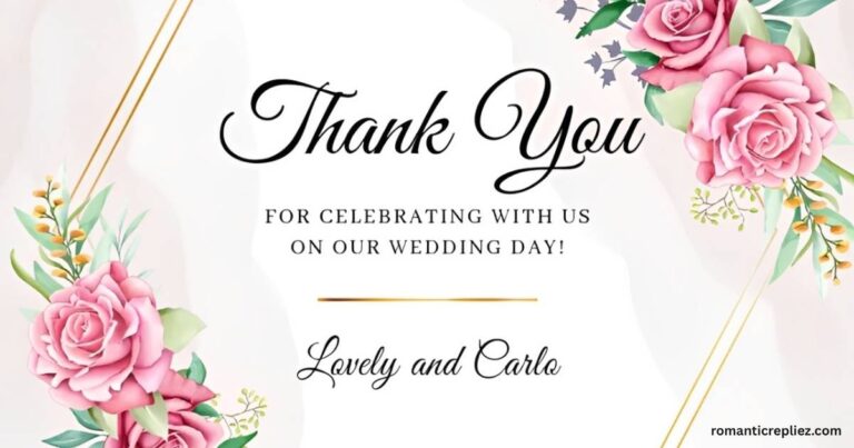 Elegant floral wedding thank you card with a heartfelt appreciation message.