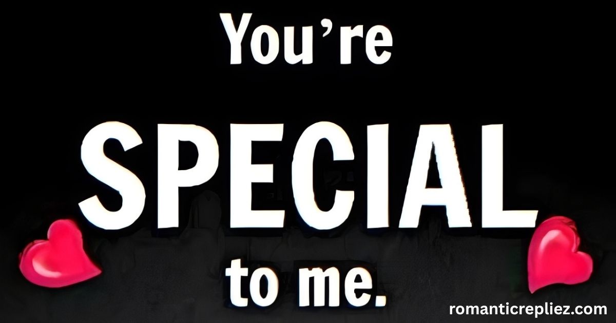 You're Special to Me text with pink hearts on a black background.